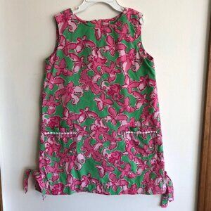 LILLY PULITZER Girl's Shift Sleeveless Dress Size 4 Butterfly Lily Print